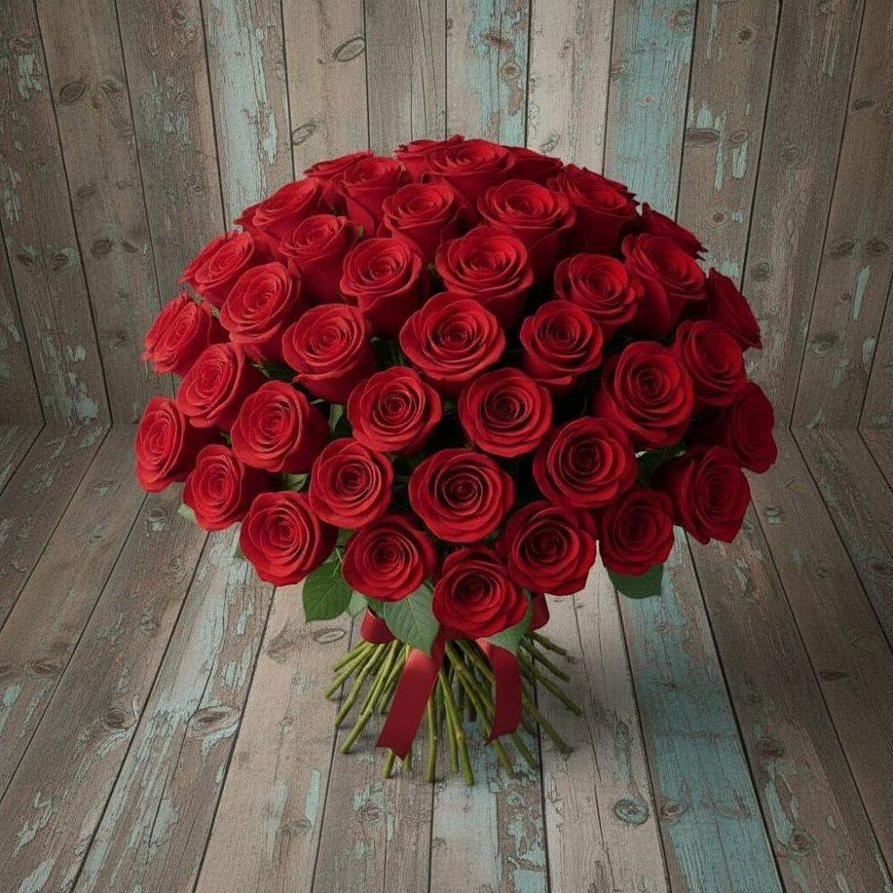 Букет 55 Красных роз Фридом в Сандово