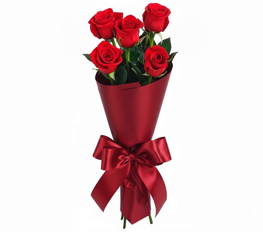 Букет 5 Красных роз Эдлесс Лав в Сандово