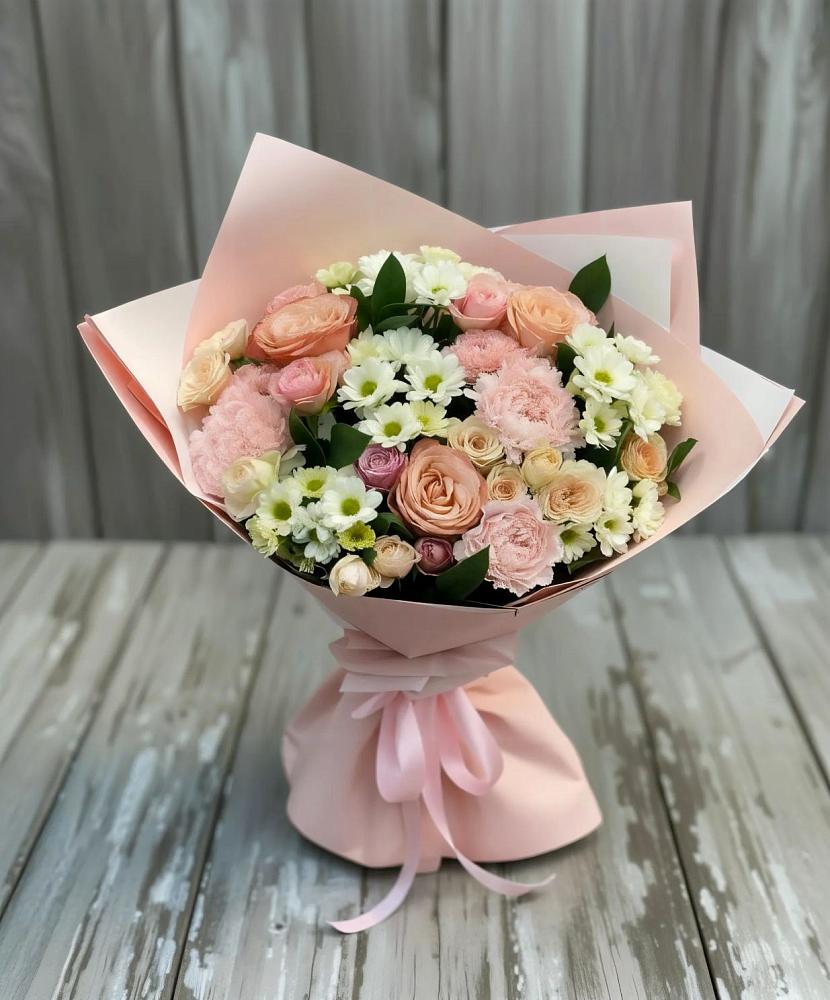 Букет цветов из: Гвоздики, Розы и Хризантемы в Сандово