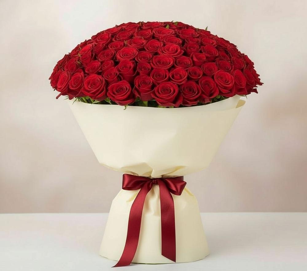 Букет 101 Красная роза Милано в Сандово