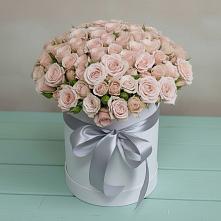 Цветочная композиция из Розы в шляпной коробке #REPLACE_PRED# Сандово