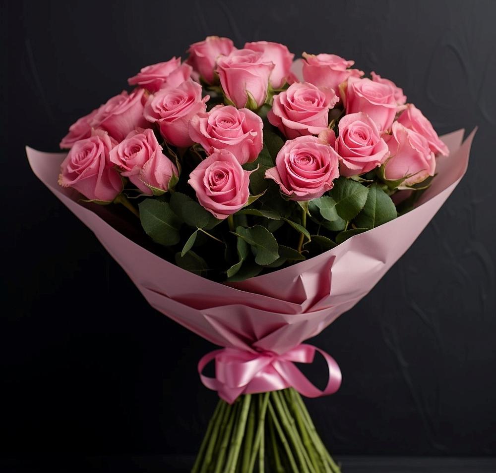 Букет 25 розовых роз в Сандово