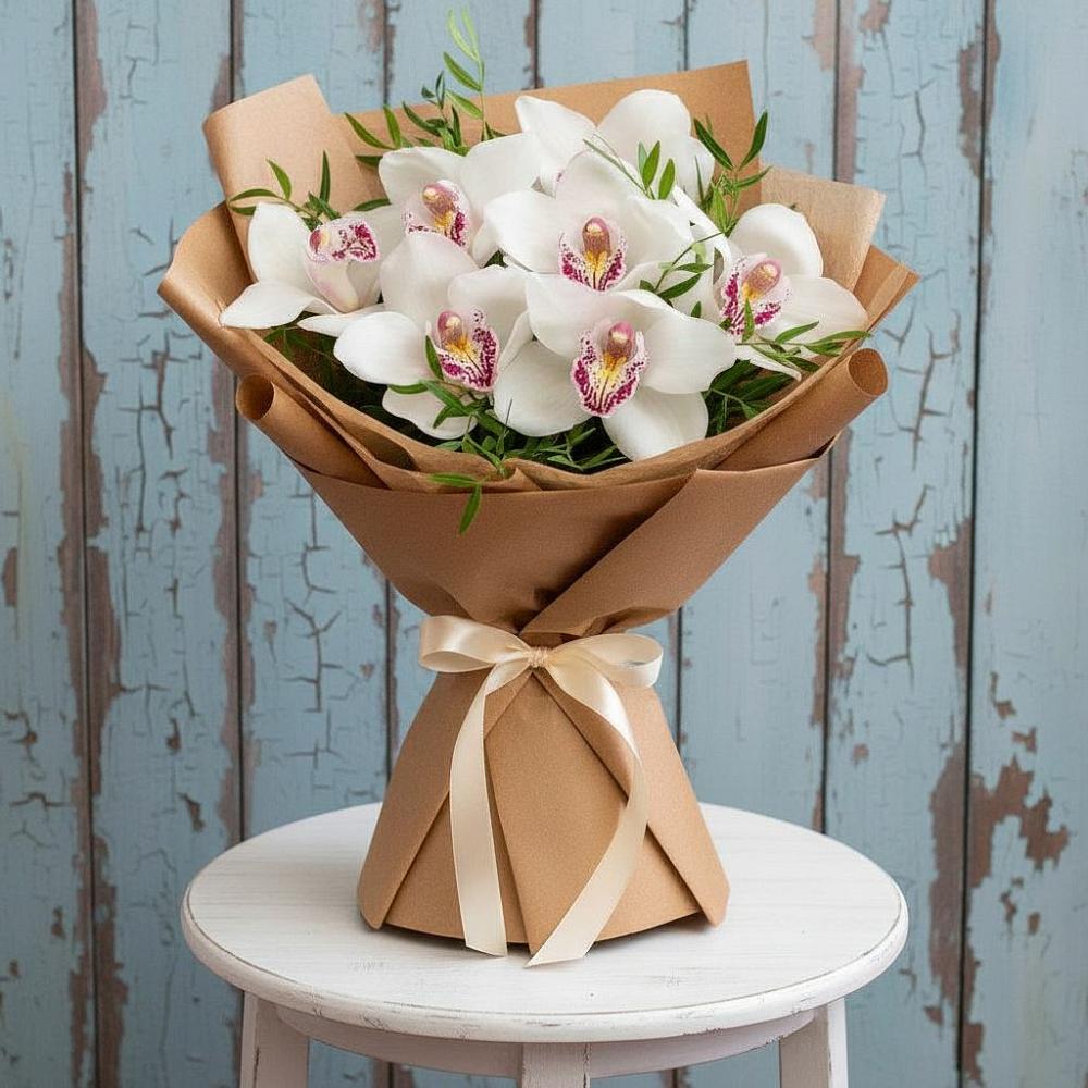 Букет цветов из: Орхидеи и Розы в Сандово