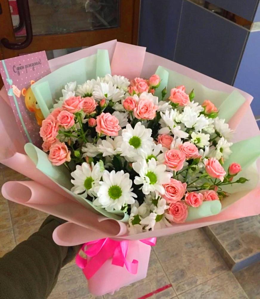 Букет цветов из: Розы и Хризантемы в Сандово