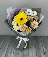 Букет цветов из:  Розы, Герберы и Хризантемы #REPLACE_PRED# Сандово