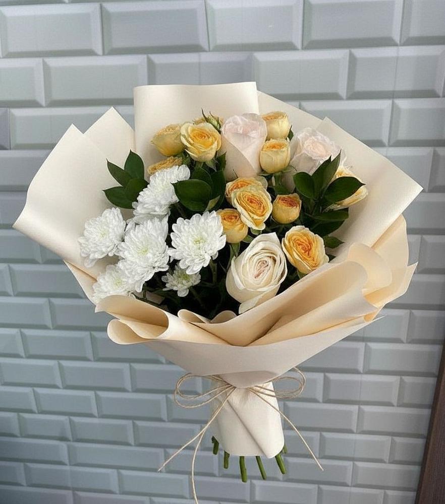 Букет цветов из: Розы и Хризантемы в Сандово