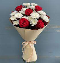Букет цветов из:  Розы и Хризантемы #REPLACE_PRED# Сандово