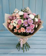 Букет цветов из:  Хризантемы, Розы и Альстромерии в Сандово