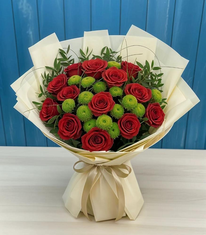 Букет цветов из: Розы и Хризантемы в Сандово