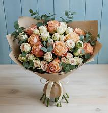 Букет цветов из:  Альстромерии и Розы в Сандово
